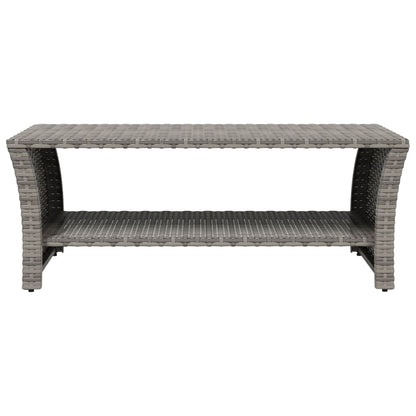 vidaXL Couchtisch Grau 100x50x40 cm Poly Rattan