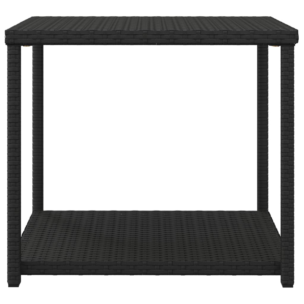 vidaXL Table d'appoint noir 55x45x49 cm résine tressée