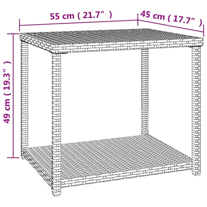 vidaXL Table d'appoint marron 55x45x49 cm résine tressée