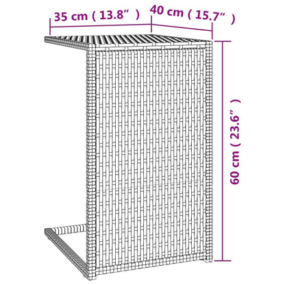 vidaXL Table d'appoint noire 40x35x60 cm en polyrotin