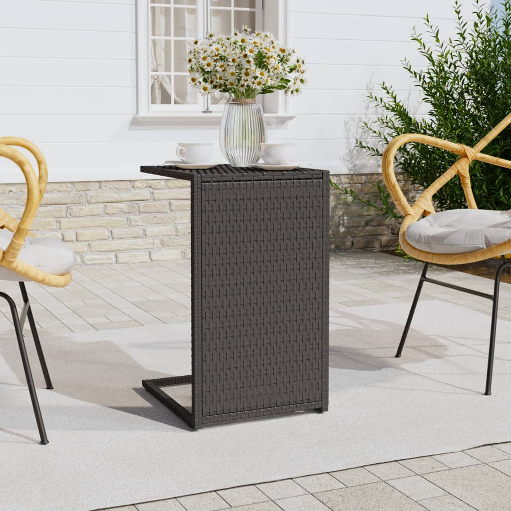 vidaXL Table d'appoint noire 40x35x60 cm en polyrotin
