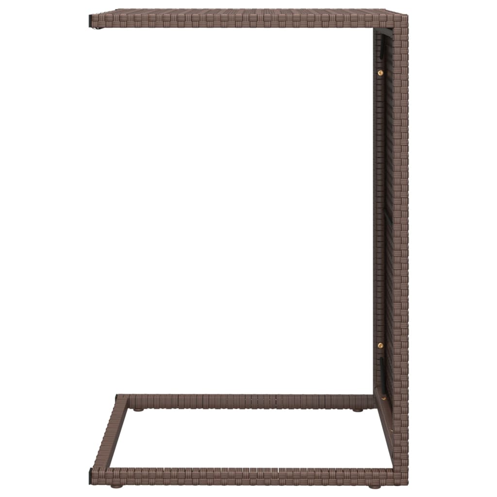 vidaXL Table d'appoint en C polyrotin marron 40x35x60 cm