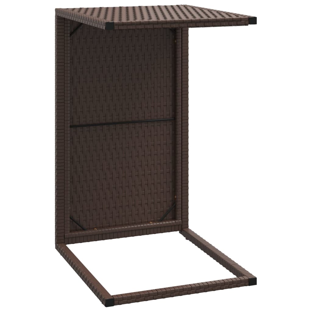 vidaXL Table d'appoint en C polyrotin marron 40x35x60 cm