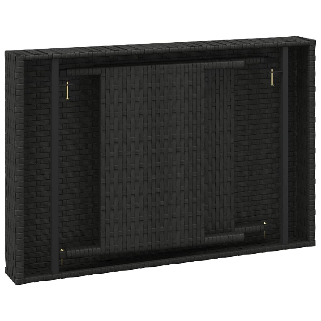 vidaXL Table d'appoint pliable noir 60x40x38 cm résine tressée