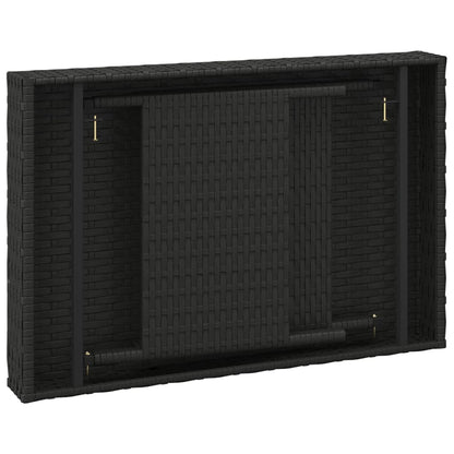 vidaXL Table d'appoint pliable noir 60x40x38 cm résine tressée