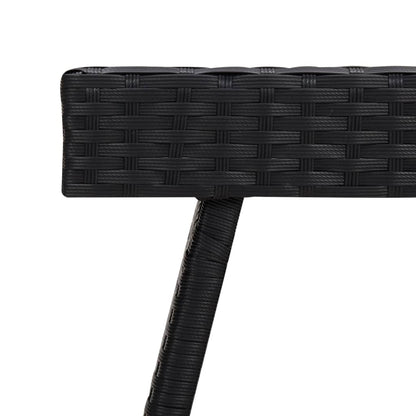 vidaXL Table d'appoint pliable noir 60x40x38 cm résine tressée