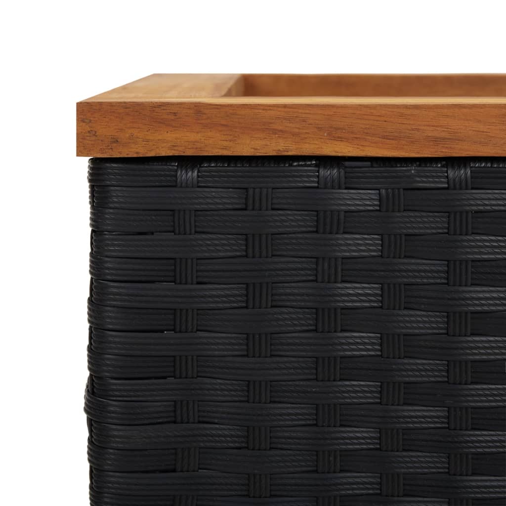 vidaXL Pflanzkübel Schwarz 40x40x80 cm Poly Rattan