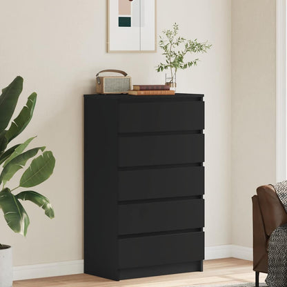 vidaXL Commode de rangement Noir 60x36x103 cm Bois d'ingénierie
