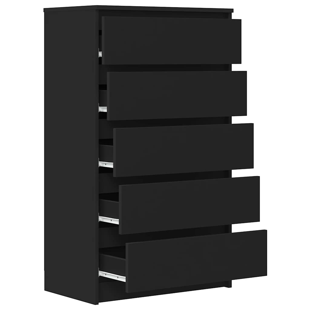 vidaXL Commode de rangement Noir 60x36x103 cm Bois d'ingénierie