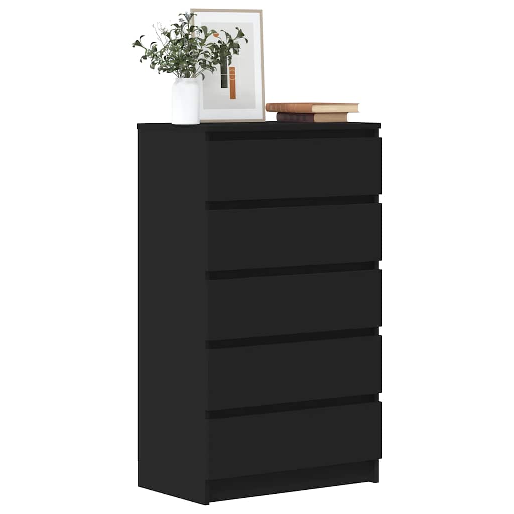 vidaXL Commode de rangement Noir 60x36x103 cm Bois d'ingénierie