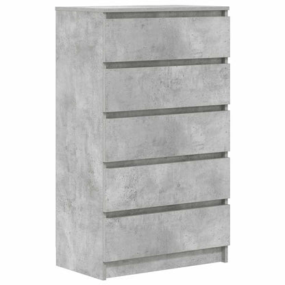 vidaXL Commode de rangement gris béton 60x36x103 cm en bois d'ingénierie