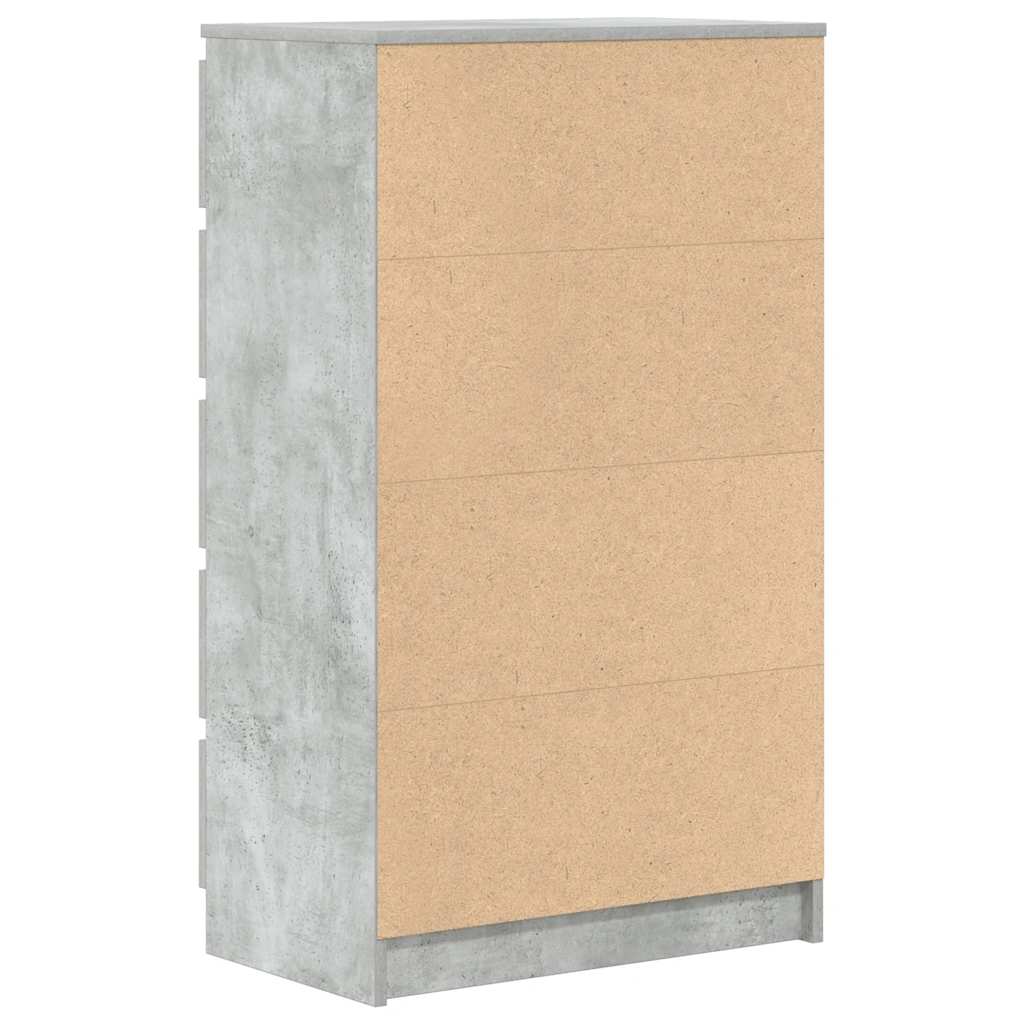 vidaXL Commode de rangement gris béton 60x36x103 cm en bois d'ingénierie
