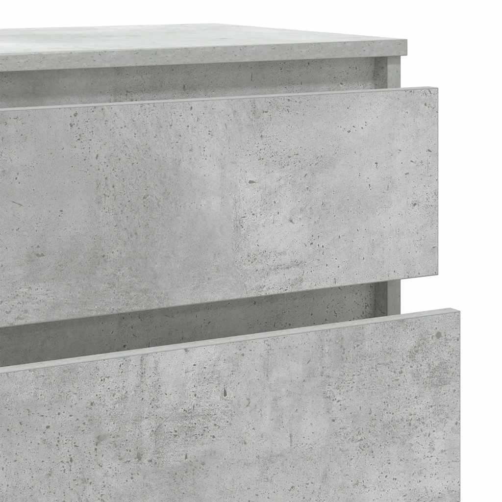 vidaXL Commode de rangement gris béton 60x36x103 cm en bois d'ingénierie