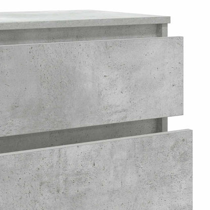 vidaXL Commode de rangement gris béton 60x36x103 cm en bois d'ingénierie