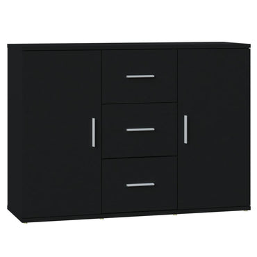 vidaXL Commode noire 91x29,5x65 cm Bois d'ingénierie
