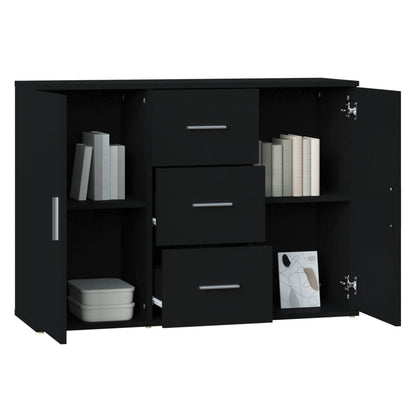 vidaXL Commode noire 91x29,5x65 cm Bois d'ingénierie