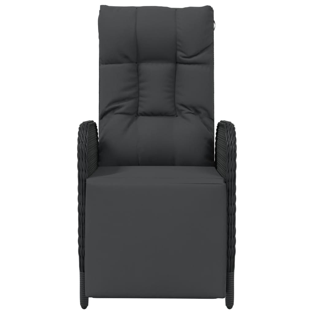vidaXL Garten-Relaxsessel mit Kissen 2 Stk. Poly Rattan Schwarz
