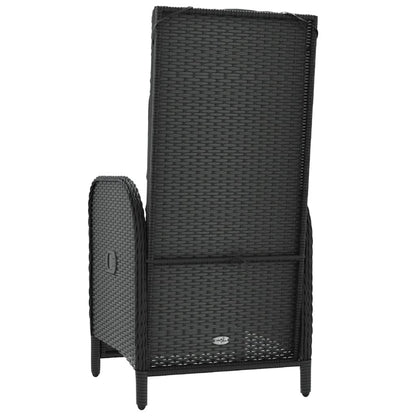 vidaXL Garten-Relaxsessel mit Kissen 2 Stk. Poly Rattan Schwarz