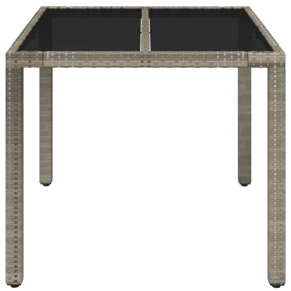 vidaXL Gartentisch mit Glasplatte Grau 90x90x75 cm Poly Rattan