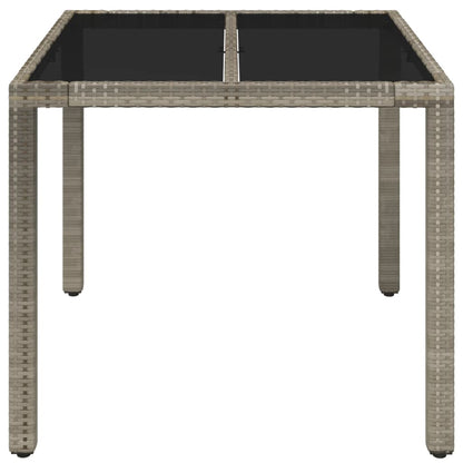 vidaXL Gartentisch mit Glasplatte Grau 90x90x75 cm Poly Rattan