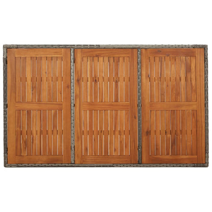 vidaXL Gartentisch mit Holzplatte Grau 150x90x75 cm Poly Rattan