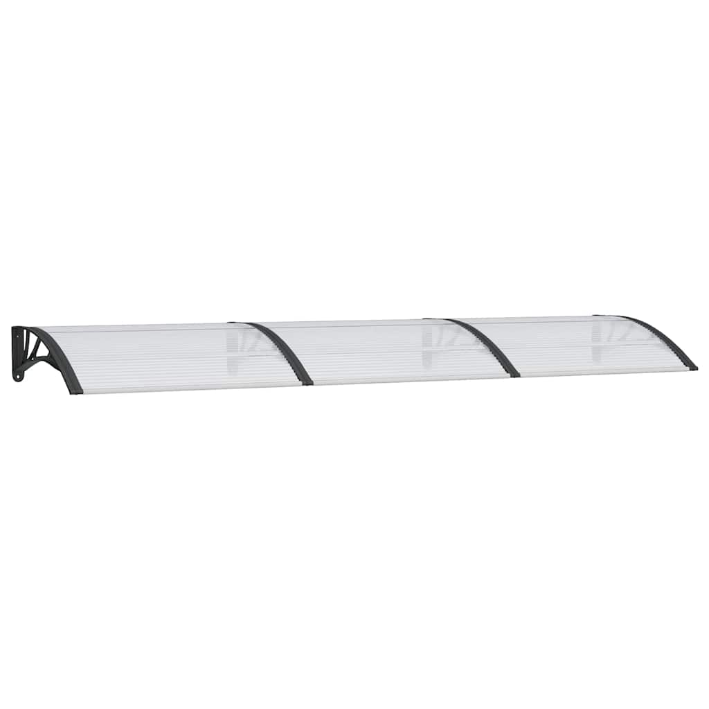 vidaXL Marquise de porte Noir et transparent 300x75 cm Polycarbonate