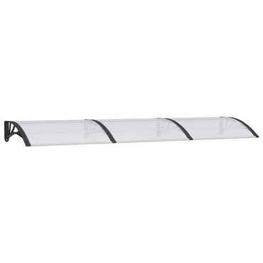 vidaXL Marquise de porte Noir et transparent 300x75 cm Polycarbonate