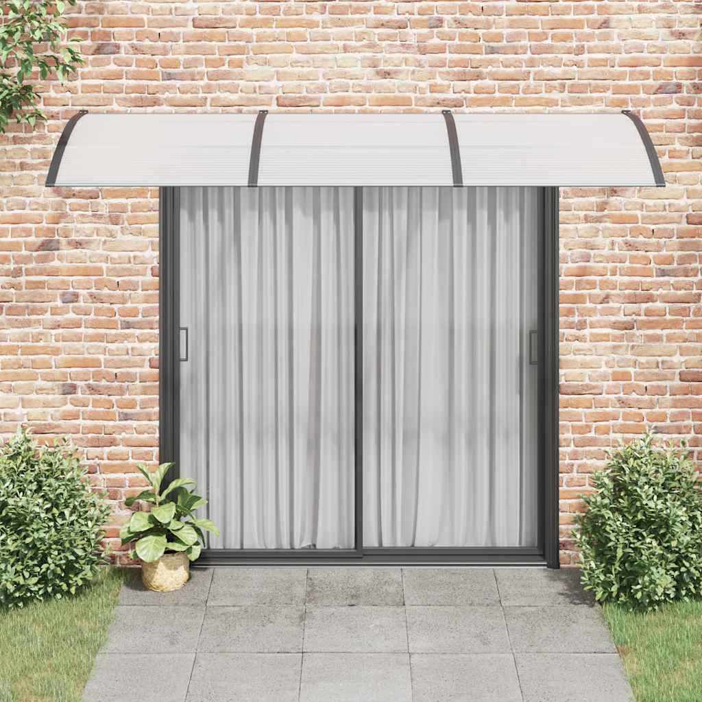 vidaXL Marquise de porte Noir et transparent 300x75 cm Polycarbonate