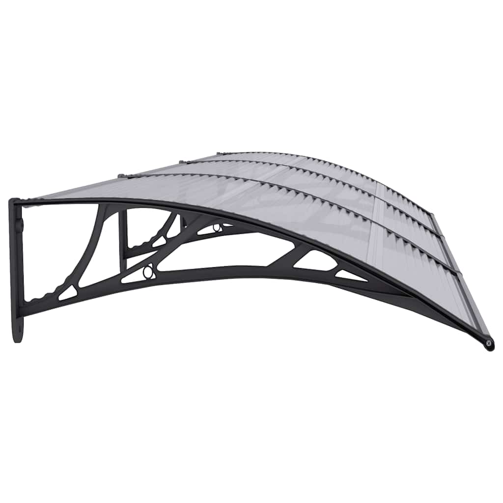 vidaXL Marquise de porte Noir et transparent 300x75 cm Polycarbonate
