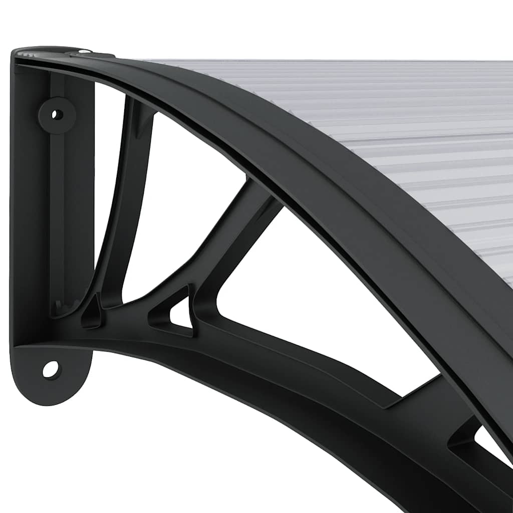 vidaXL Marquise de porte Noir et transparent 300x75 cm Polycarbonate
