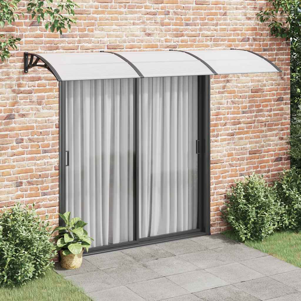 vidaXL Marquise de porte Noir et transparent 300x75 cm Polycarbonate