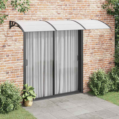 vidaXL Marquise de porte Noir et transparent 300x75 cm Polycarbonate