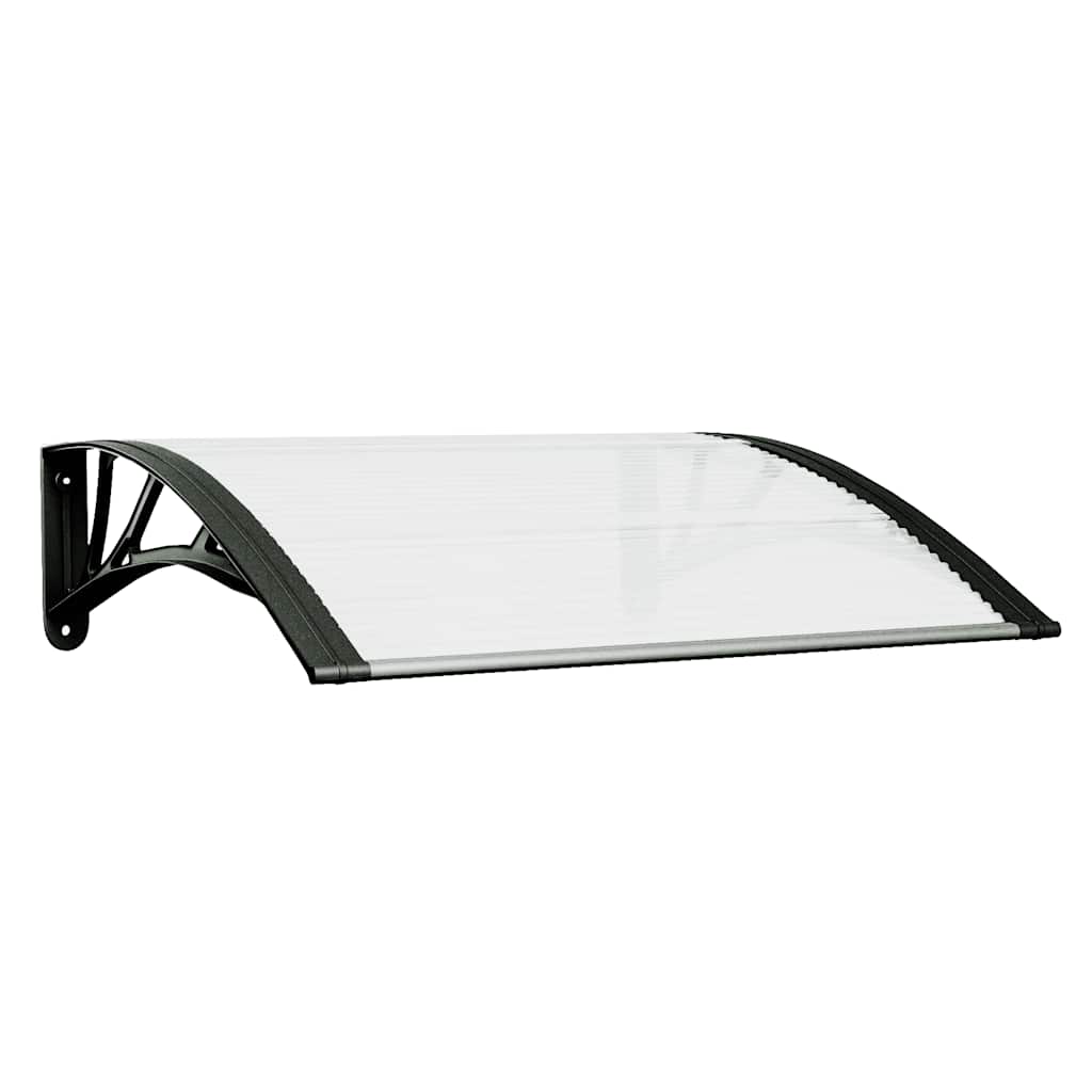 vidaXL Türvordach Schwarz und Transparent 80x75 cm Polycarbonat