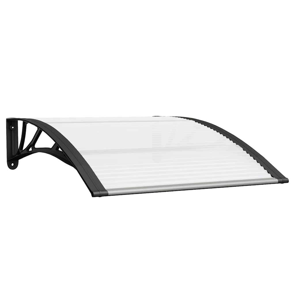 vidaXL Türvordach Schwarz und Transparent 100x75 cm Polycarbonat