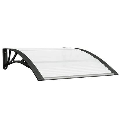 vidaXL Türvordach Schwarz und Transparent 100x75 cm Polycarbonat