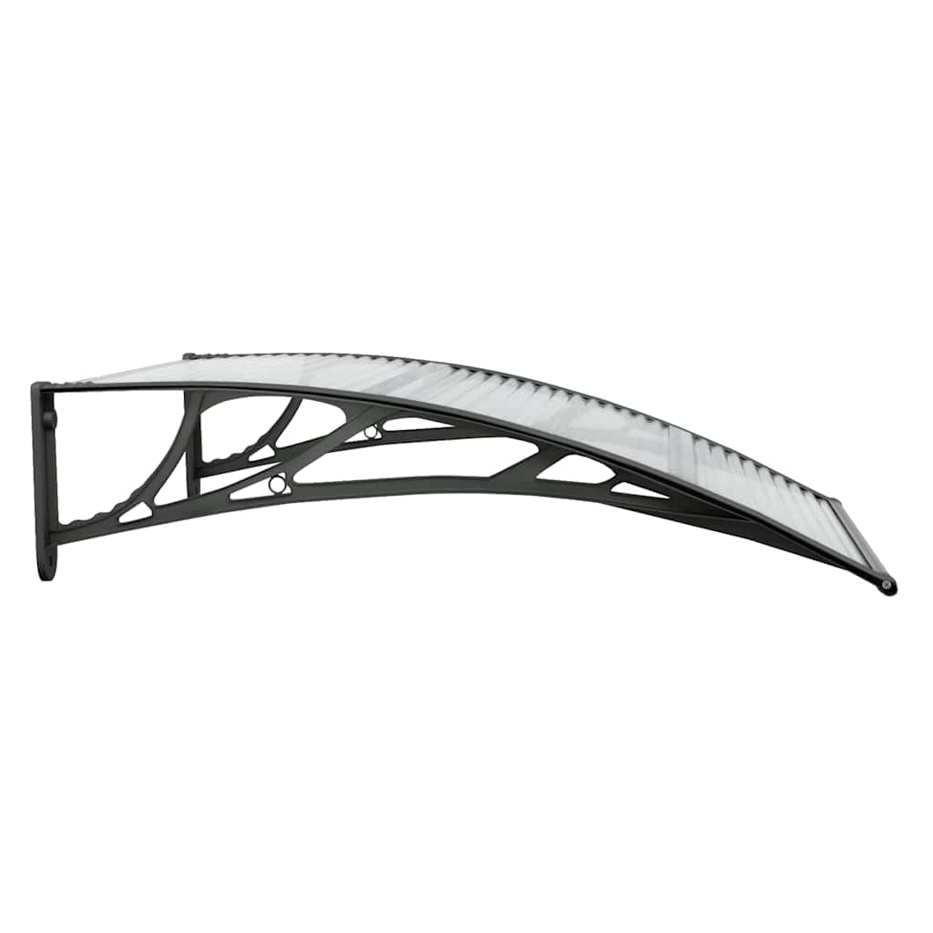vidaXL Türvordach Schwarz und Transparent 100x75 cm Polycarbonat