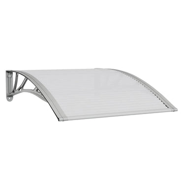 vidaXL Marquise de porte gris et transparent 100x75 cm en polycarbonate