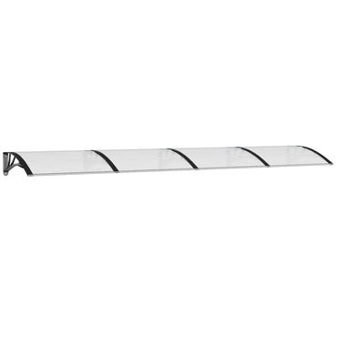 vidaXL Marquise de porte Noir et transparent 350x75 cm Polycarbonate