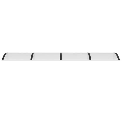 vidaXL Marquise de porte Noir et transparent 350x75 cm Polycarbonate