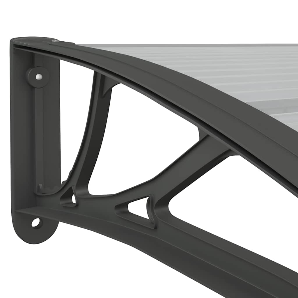 vidaXL Marquise de porte noire 350x100 cm en polycarbonate