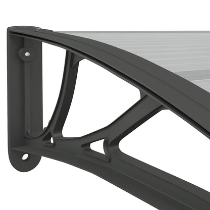 vidaXL Marquise de porte noire 350x100 cm en polycarbonate