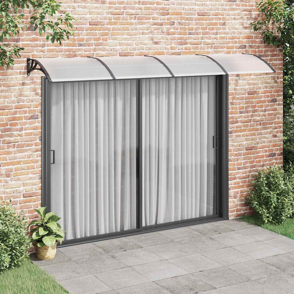 vidaXL Marquise de porte noire 350x100 cm en polycarbonate
