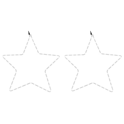 LED-Silhouetten 2 Stk. Stern mit 48 LEDs Warmweiß 56 cm