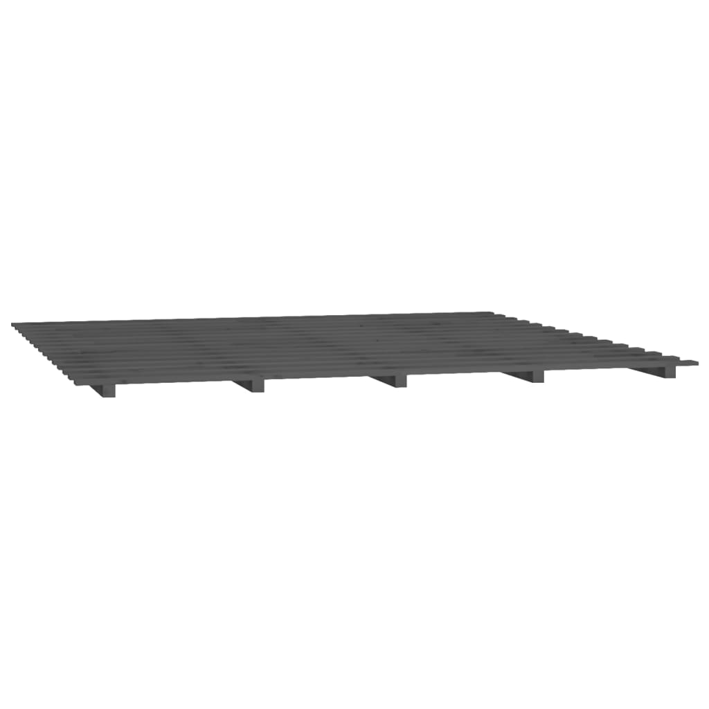 vidaXL Lit en bois massif gris 180x200 cm Pin