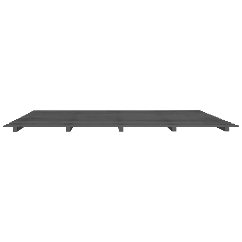 vidaXL Lit en bois massif gris 180x200 cm Pin