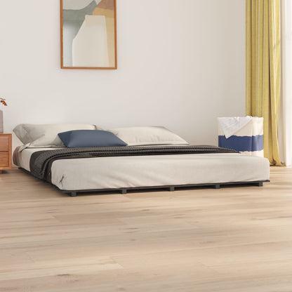 vidaXL Lit en bois massif gris 180x200 cm Pin