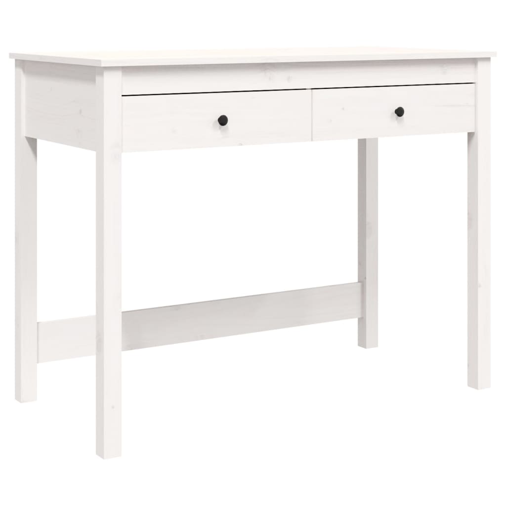 vidaXL Schreibtisch mit Schubladen Weiß 100x50x78 cm Massivholz Kiefer