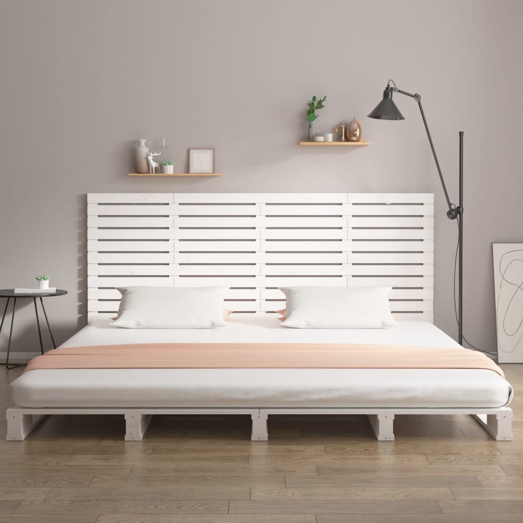 vidaXL Tête de lit murale blanc 206x3x91,5 cm pin massif