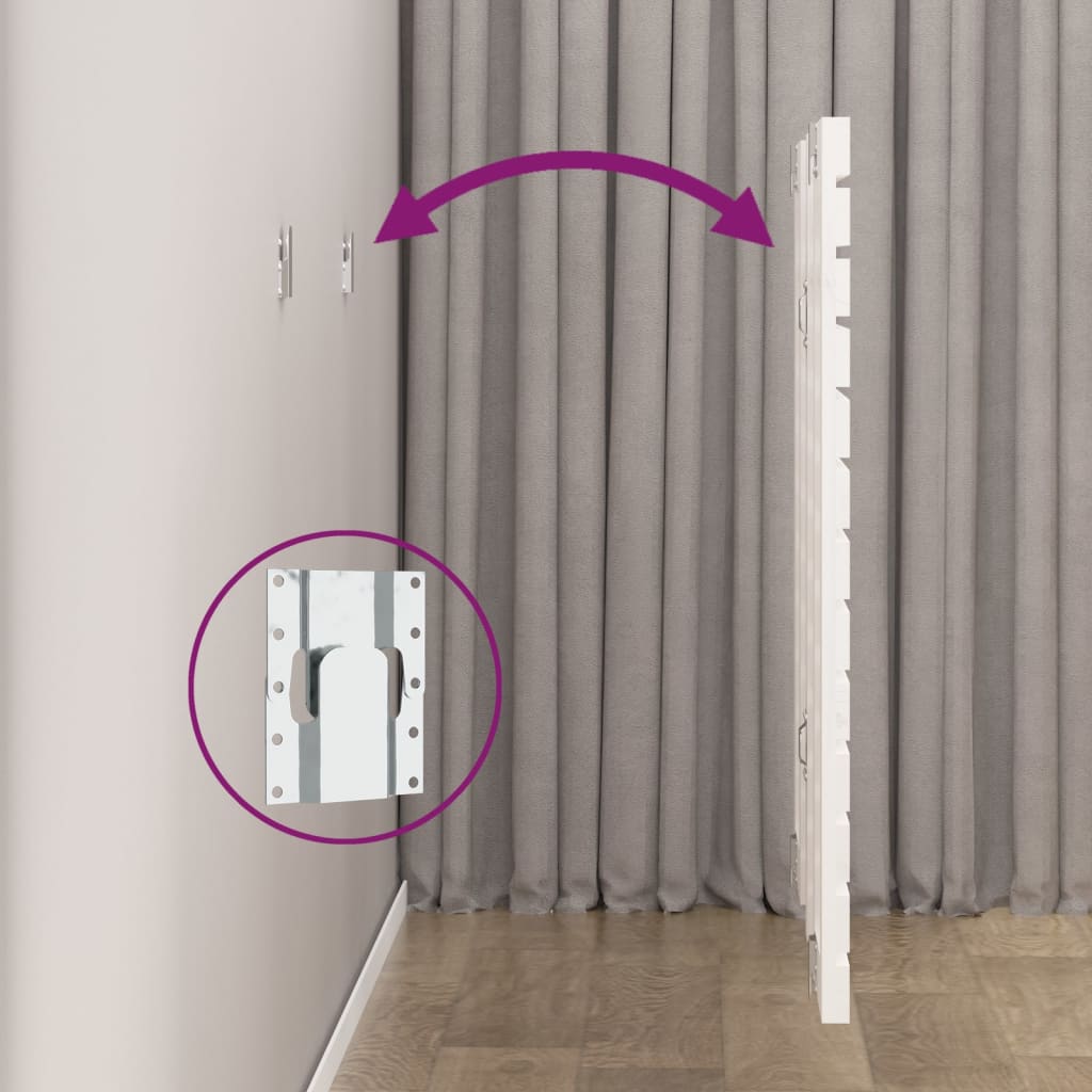vidaXL Tête de lit murale blanc 206x3x91,5 cm pin massif