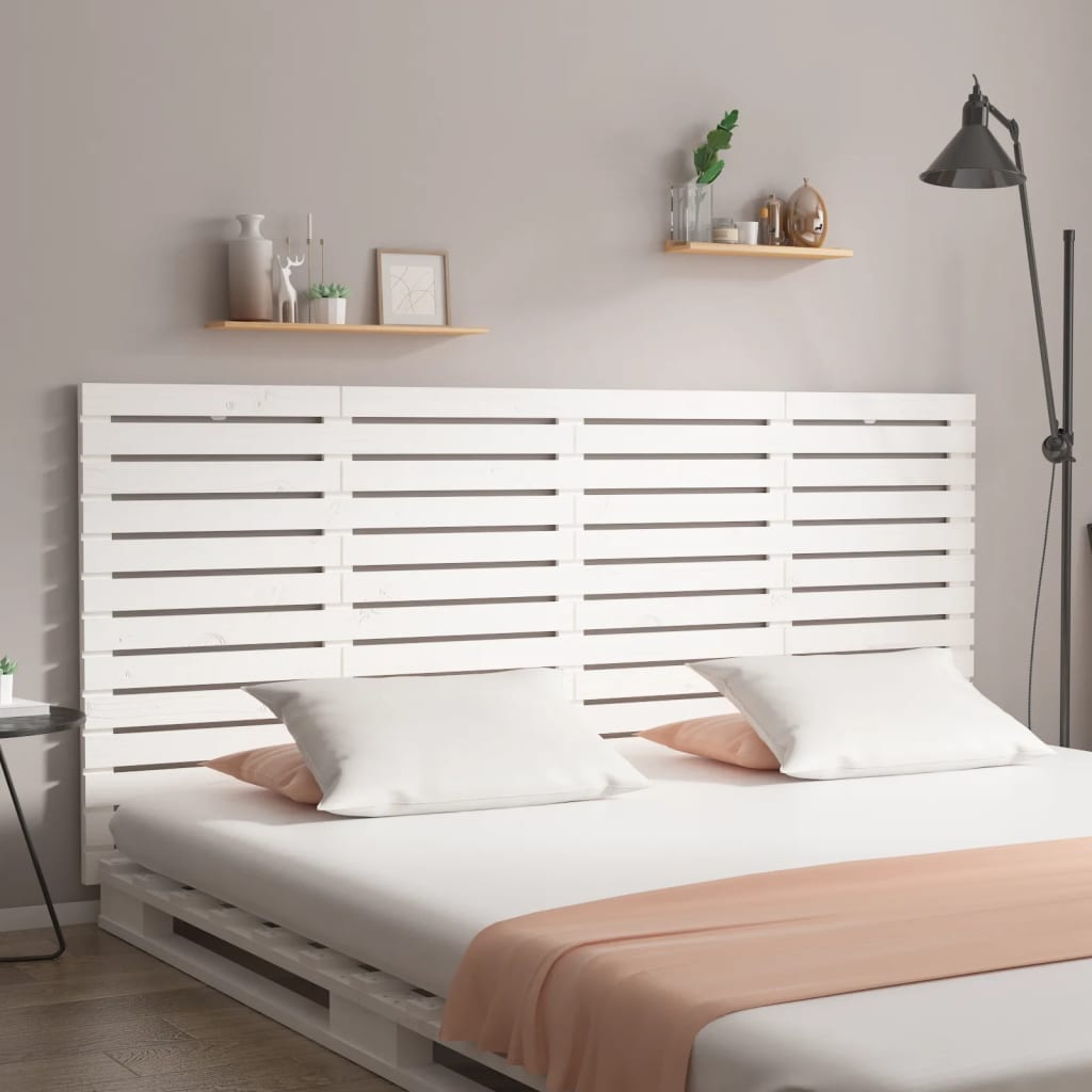 vidaXL Tête de lit murale blanc 206x3x91,5 cm pin massif
